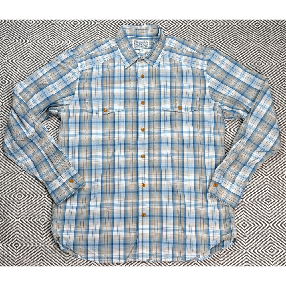 Lucky Brand Men's Plaid Long Sleeve Button Up Shirt Size Large